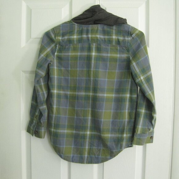 Boys Art Class Long-Sleeve Button Down Plaid Hooded Shirts Size 6/7 100% Cotton - Picture 6 of 8